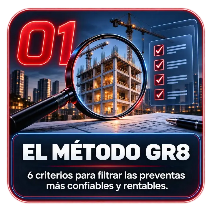 01 · El Método GR8: 6 criterios para filtrar las preventas más confiables y rentables.